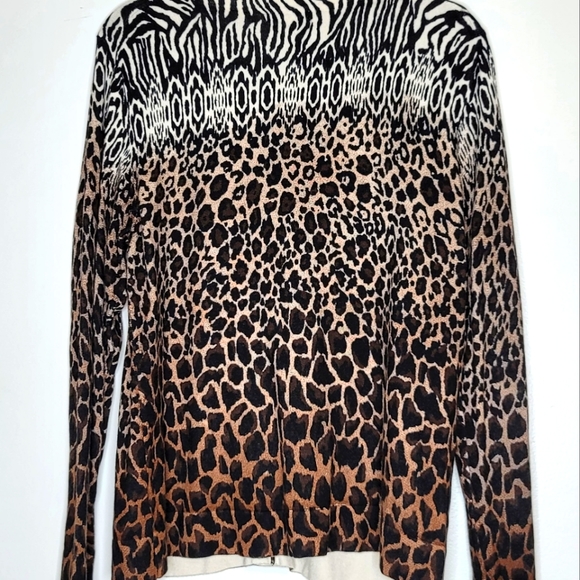 Brown Animal Print Button Cardigan - Picture 5 of 9